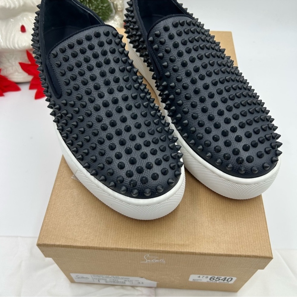 Men’s Christian Louboutin roller boat spike slip on sneakers size 44 made Italy
